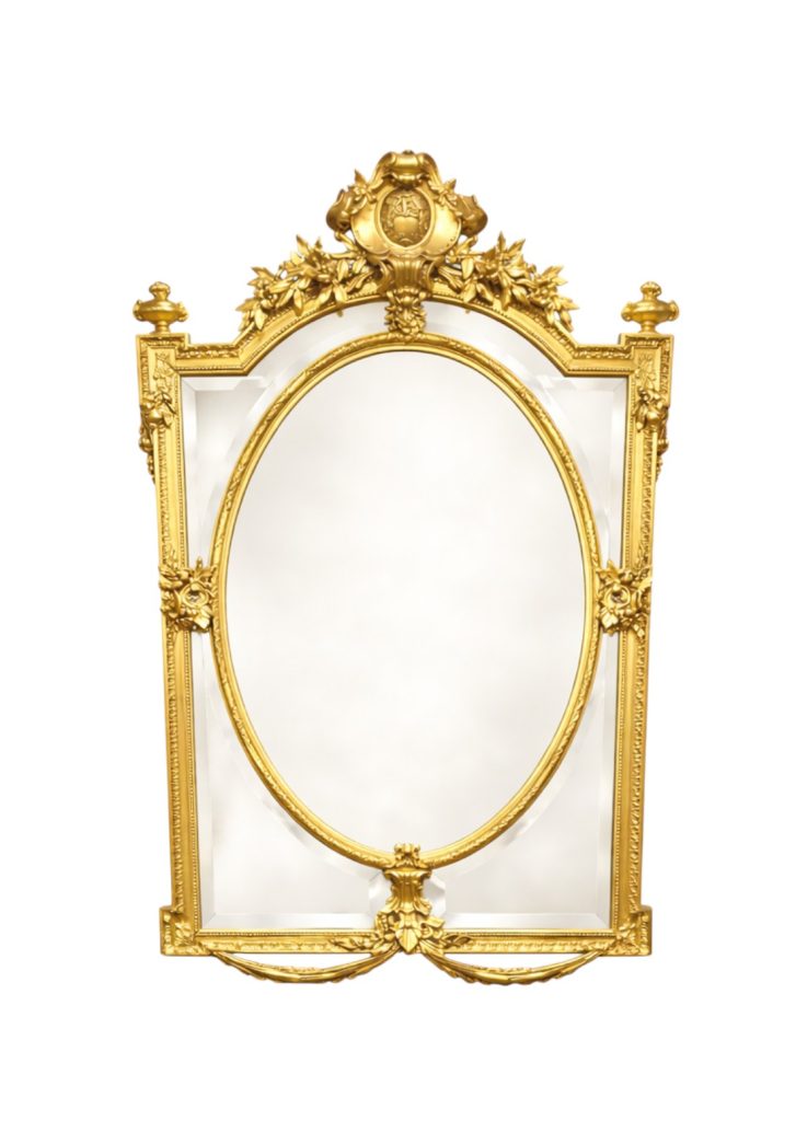 Ovalno ogledalo Louis XVI dvostruki okvir original fa