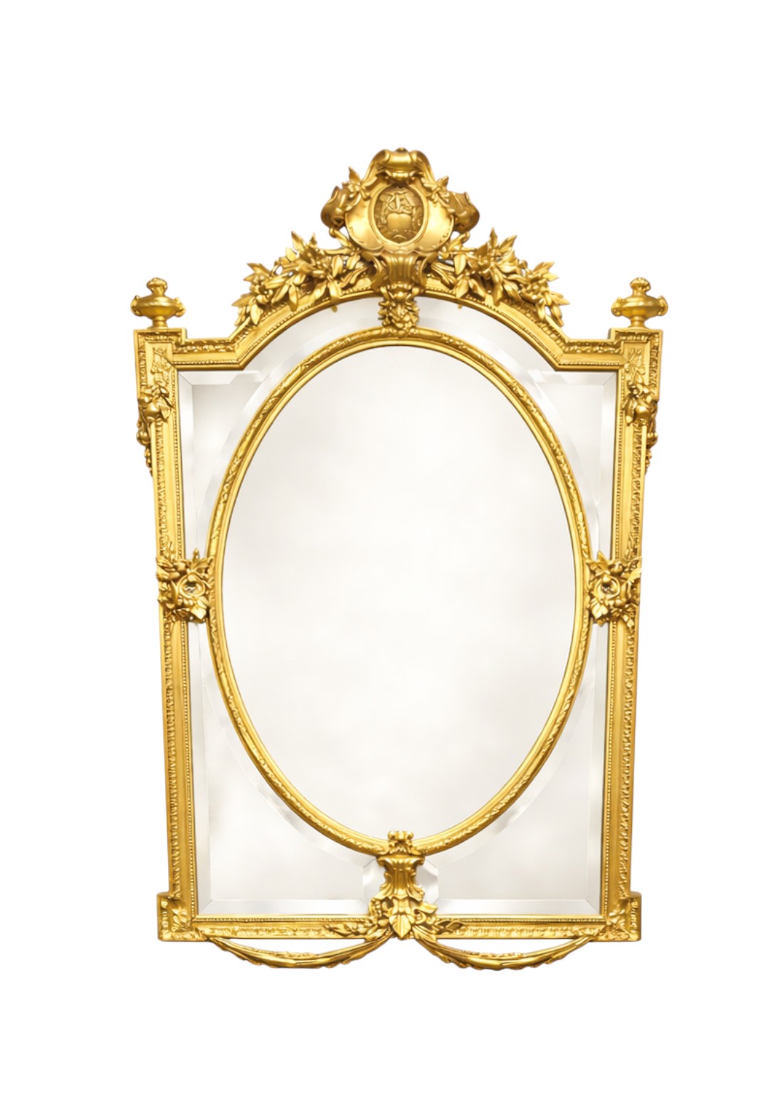 Ovalno ogledalo Louis XVI dvostruki okvir original fa