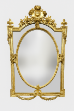Ovalno ogledalo Louis XVI u dvostrukom okviru 1