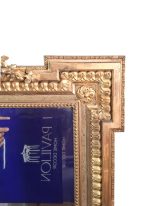 Pozlaćeno ogledalo Louis XVI s originalnim fasetiranim zrcalnim 3