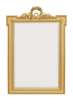 Pozlaćeno ogledalo Louis XVI s originalnim zrcalom i vijencem 1