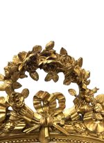 Pozlaćeno ogledalo Louis XVI zaobljena kruna 2