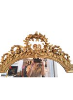 Pozlaćeno ogledalo Louis XVI zaobljena kruna 3