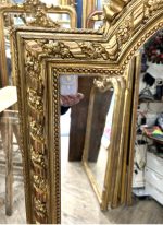 Pozlaćeno ogledalo Louis XVI zaobljena kruna 4