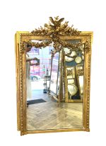 Pozlaćeno ogledalo kruna s orlom i girlanda 3