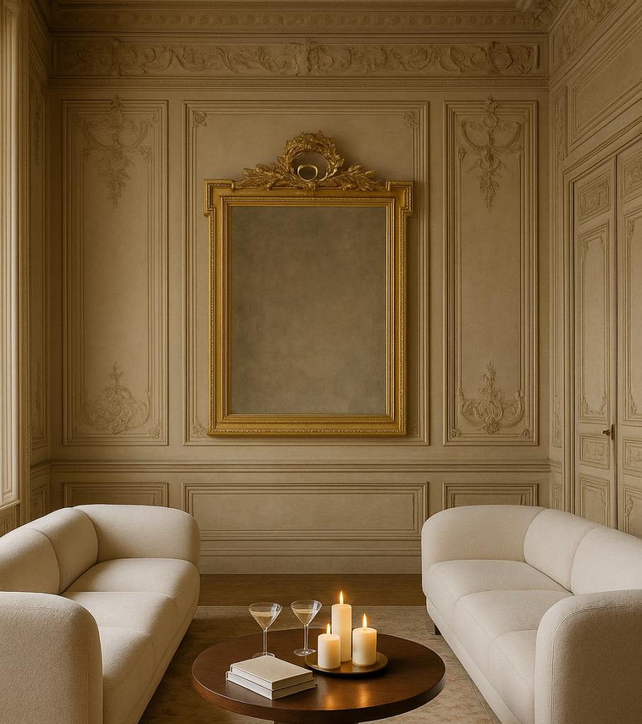 Pozlaćeno ogledalo s originalnim fasetiranim zrcalnim 8