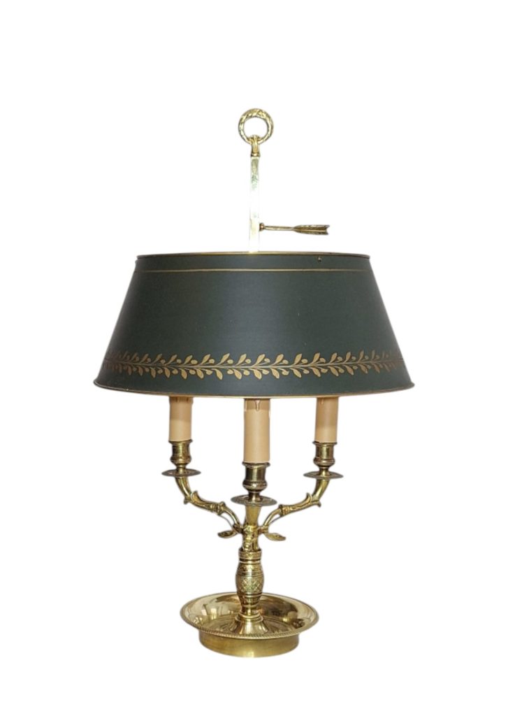 Lampa bouillotte s mat crnim sjenilom mjed