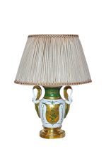 Porculanska lampa Empire zeleno zlatna