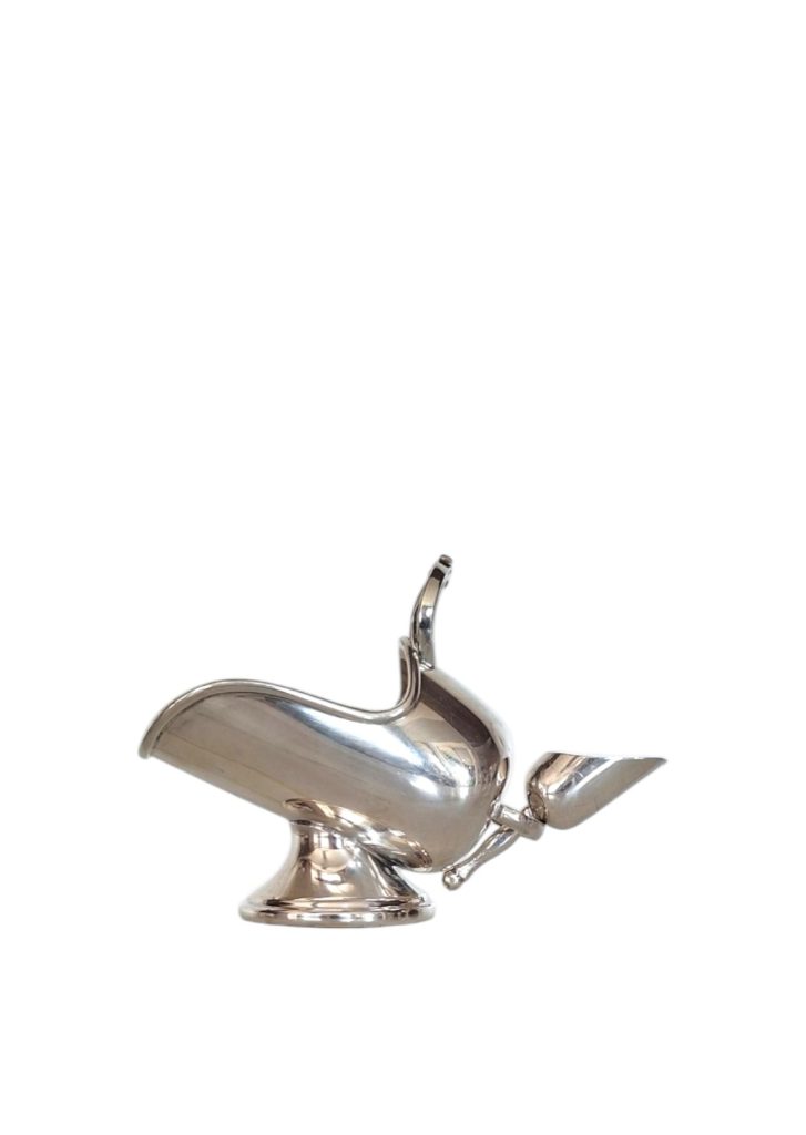 Posrebrena šećernica s lopaticom za kocke šećera