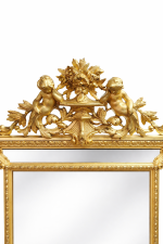 Ornate gilded Rococo mirror crest