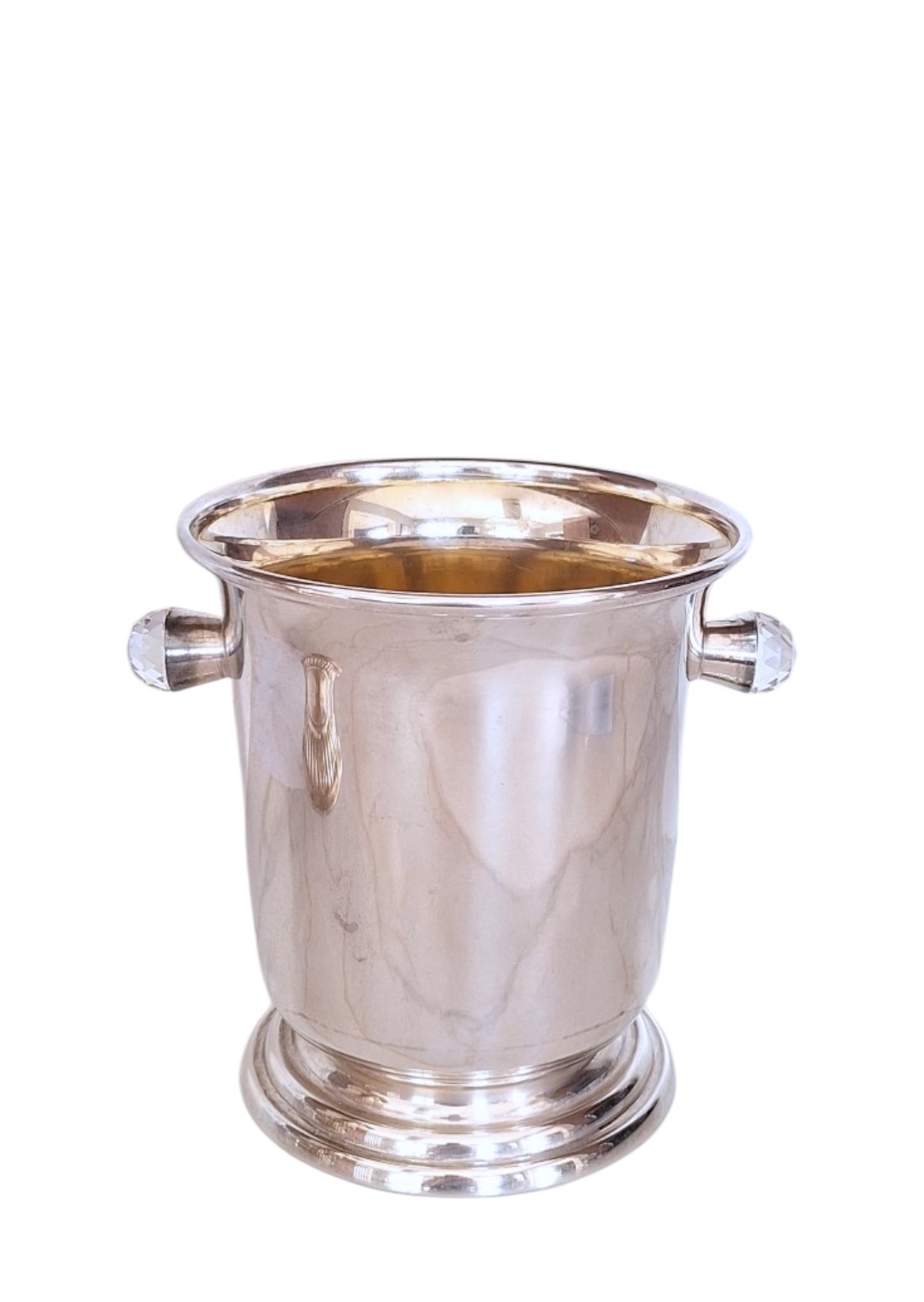 Posrebrena šampanijera sa staklenim ručkama 1